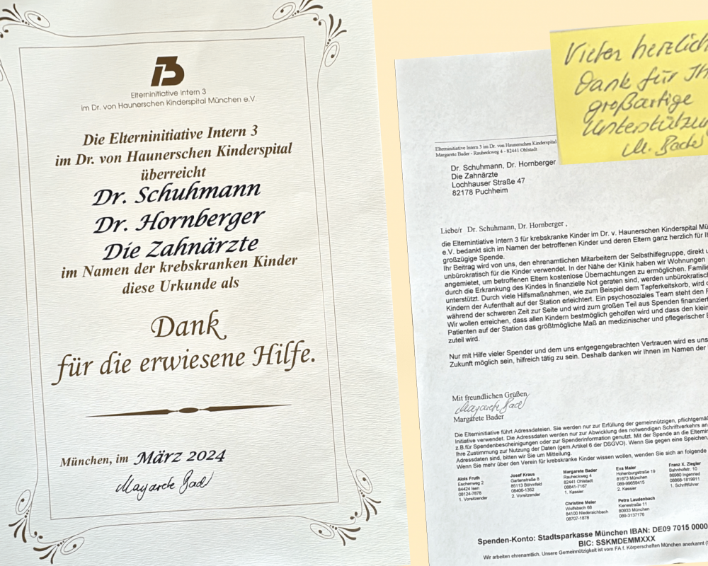 Zahngold für Hoffnung: Gemeinsam mit unseren Patienten unterstützen wir krebskranke Kinder 1 Zahngold für Hoffnung: Gemeinsam mit unseren Patienten unterstützen wir krebskranke Kinder 1